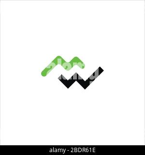 Initial letter mw logo or wm logo vector design template Stock Vector