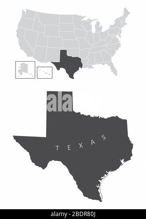 Vector Map of the U.S. state of Texas Stock Vector Image & Art - Alamy
