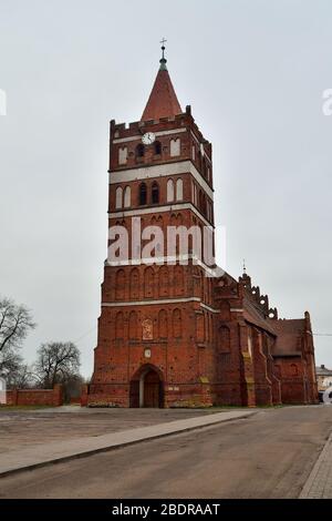 Church Of St. George The Victorious, formerly Friedland Church, founded in 1313. Pravdinsk, formerly Friedland, Kaliningrad region, Russia Stock Photo