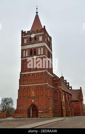 Church Of St. George The Victorious, formerly Friedland Church, founded in 1313. Pravdinsk, formerly Friedland, Kaliningrad region, Russia Stock Photo