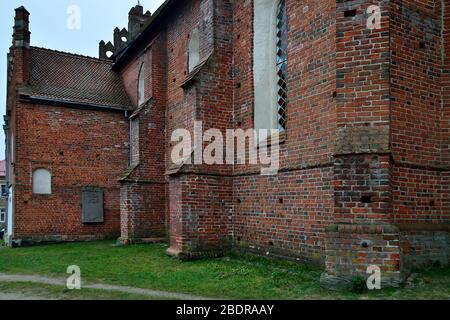 Church Of St. George The Victorious, formerly Friedland Church, founded in 1313. Pravdinsk, formerly Friedland, Kaliningrad region, Russia Stock Photo