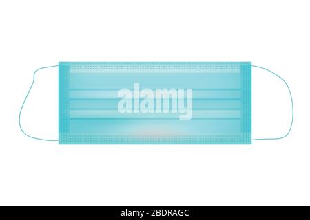 Surgical Mask. Protective face resporator. Isolated on white flat design. Stock Vector