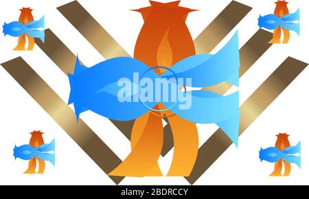 Abstract illustration Color Art on Gold Bars Background Stock Vector