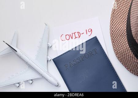 COVID-19, ban on flights between countries. Stock Photo