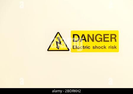 Danger Electric Shock Risk Sign Stock Photo