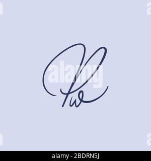 Initial letter pw logo or wp logo vector design template Stock Vector