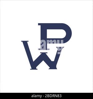 Initial letter pw logo or wp logo vector design template Stock Vector