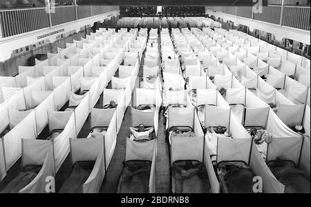 During the 1918 Spanish Flu Pandemic Naval Training Station, San Francisco, Californi Stock Photo