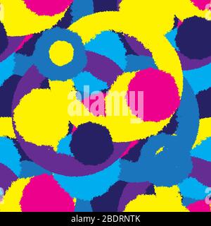 Seamless abstract pattern with multicolored circles. Vector image. Stock Vector