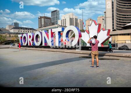 New City Hall in Toronto and Nathan Phillips square in Toronto, Ontario, Canada, North America, award winning design Stock Photo