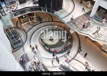 Water fountain at Shopping, stores, consumerism, at Eaton Center in downtown Toronto, Ontario, Canada, North America Stock Photo