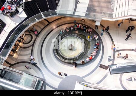 Water fountain at Shopping, stores, consumerism, at Eaton Center in downtown Toronto, Ontario, Canada, North America Stock Photo