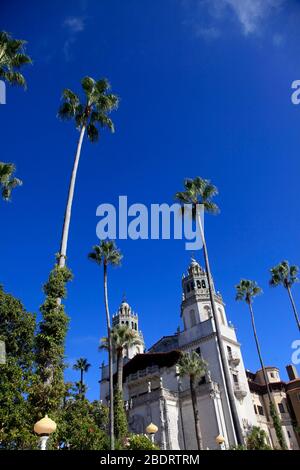 San Simeon, CA, USA - 21 October 2012: Randolph Hurst castle, the Disneyland of art at the hills of San Simeon. CA, USA Stock Photo