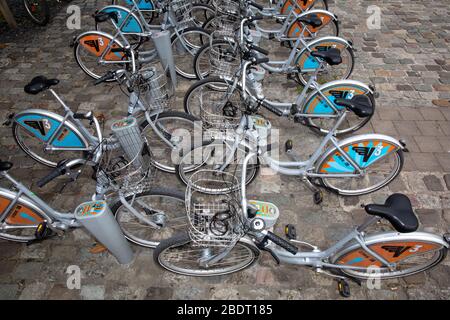 Bordeaux , Aquitaine / France - 03 30 2020 : urban town self-service bicycle in bordeaux city bike Stock Photo