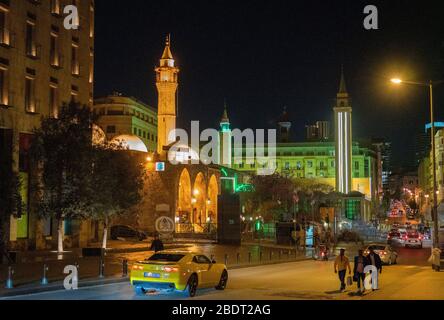 Al Omari grand Mosque on Waygand Street,Central Beirut Stock Photo