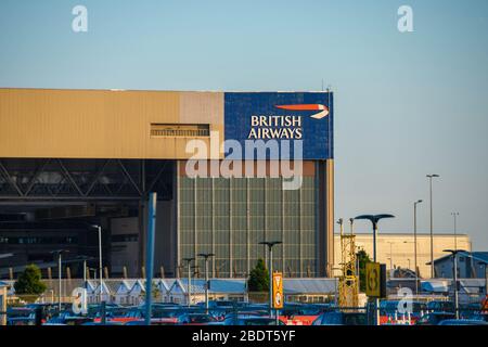 British Airways engineering hangar C building at London Heathrow ...