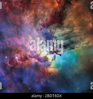 Colorful space nebula with stars. Elements of this image furnished by ...