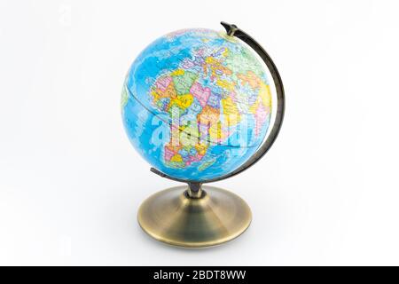 Earth globe with continents maps on white background Stock Photo