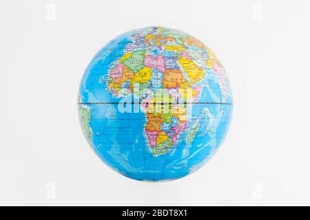 Earth globe with continents maps Stock Photo