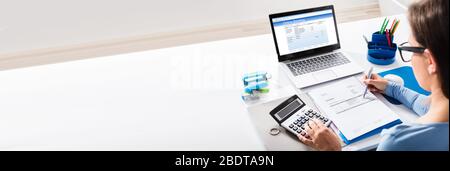 Online Taxes And Invoice Billing Electronic Management Stock Photo