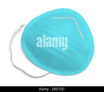 Blue N95 Medical Surgical Mask Isolated on White Background.