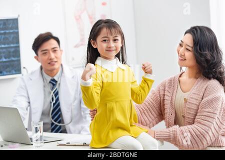 Young mothers with children see a doctor Stock Photo