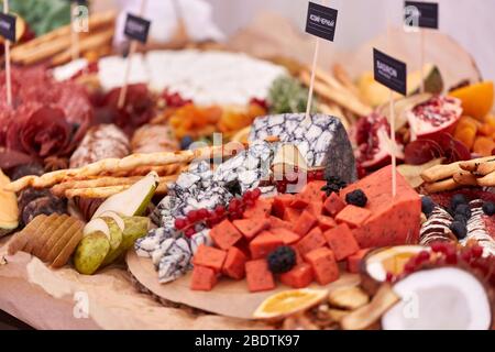 A close up of many different types of food Stock Photo