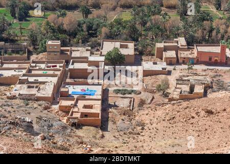 Small Village in the Ziz Valley in Morocco Stock Photo