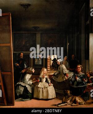 Las Meninas, The Maids of Honor, 1656 Solid-Faced Canvas Print