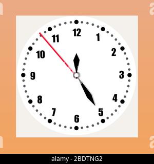 Square wall clock vector.Square wall clock vector. Stock Vector