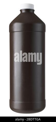 Brown plastic bottle Stock Photo