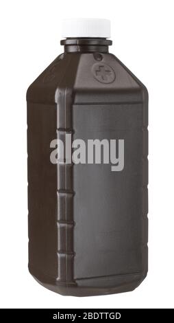 Brown plastic bottle Stock Photo