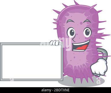 acinetobacter baumannii cartoon character design style with board Stock Vector