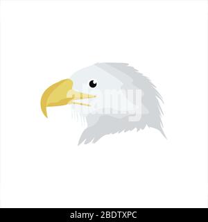 Motorcycle emblem eagle head clip art character illustration Stock Vector