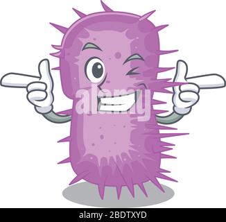 Cartoon design concept of acinetobacter baumannii with funny wink eye Stock Vector