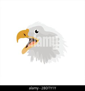Motorcycle emblem eagle head clip art character illustration Stock Vector
