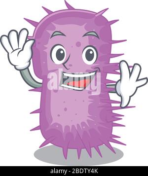 A charismatic acinetobacter baumannii mascot design style smiling and waving hand Stock Vector