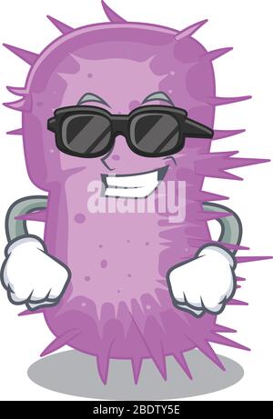 Cool acinetobacter baumannii cartoon character wearing expensive black glasses Stock Vector