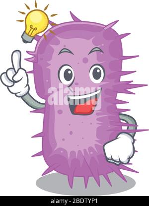 Mascot character design of acinetobacter baumannii with has an idea smart gesture Stock Vector