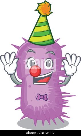 cartoon character design concept of cute clown acinetobacter baumannii Stock Vector