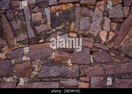 Concrete block bricks in stack for wall construction. Stock Photo