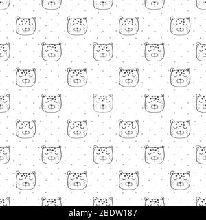 Kids baby patten with animals concept in the white backdrop Stock Vector