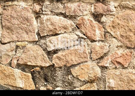 Pattern of Rough Grunge Vintage Stone Wall Texture Background.Dirty Old Texture Stock Photo