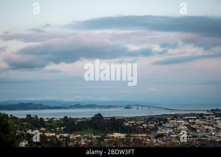 The San Rafael-Richmond bridge connects the East Bay to the North Bay in California. Stock Photo