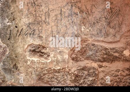 Rough Grunge Vintage light pink Peeled Cement Wall Background Distressed Weathered, Dirty Old Texture Stock Photo