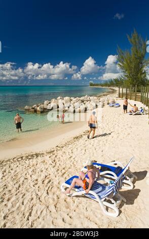 Beach on Princess Cays, Eleuthera Island, Bahamas, Greater Antilles, Caribbean Stock Photo