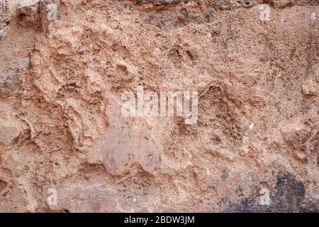 Rough Grunge Vintage light pink Peeled Cement Wall Background Distressed Weathered, Dirty Old Texture Stock Photo