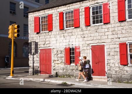 Magna Carta Court Building, Parliament Street, Nassau, New Providence Island, Bahamas (Model Released) Stock Photo