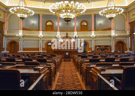 Kansas House of Representatives Chamber in the Statehouse Stock Photo