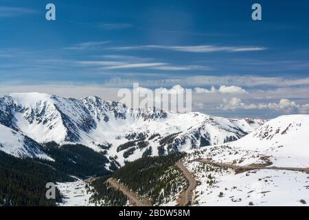 Loveland Pass and Arapahoe Basin Ski Area in the Colorado Rockies Stock Photo